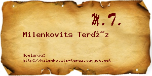 Milenkovits Teréz névjegykártya